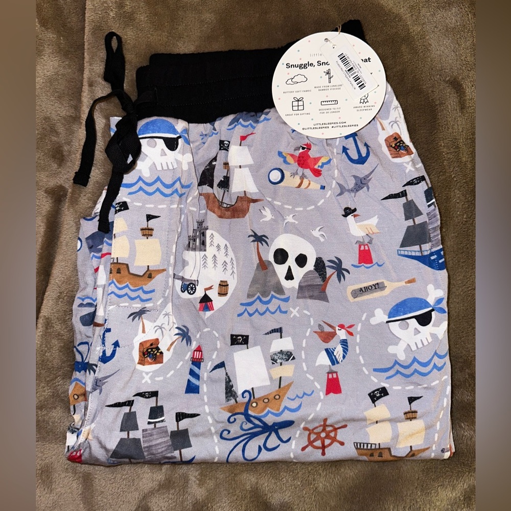 Little Sleepies Men’s M Pirate’s Map Pajama Pants